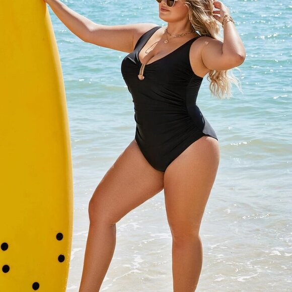 Women's Tummy Control Swimsuit - Black - Large - Picture 8 of 8